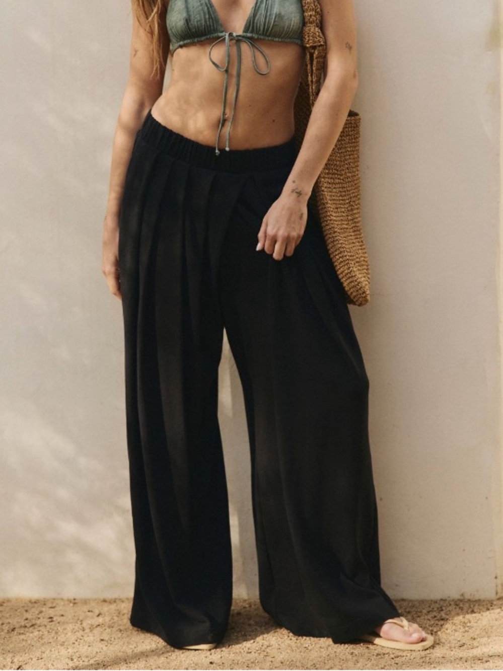 NWT Free People Black Wide-Leg Flow Pants